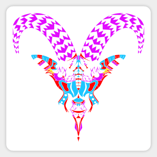 the magical goat in mandala in line art wallpaper ecopop Sticker